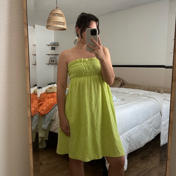 Terrycloth Strapless Summer Dress - Picture 1 of 2